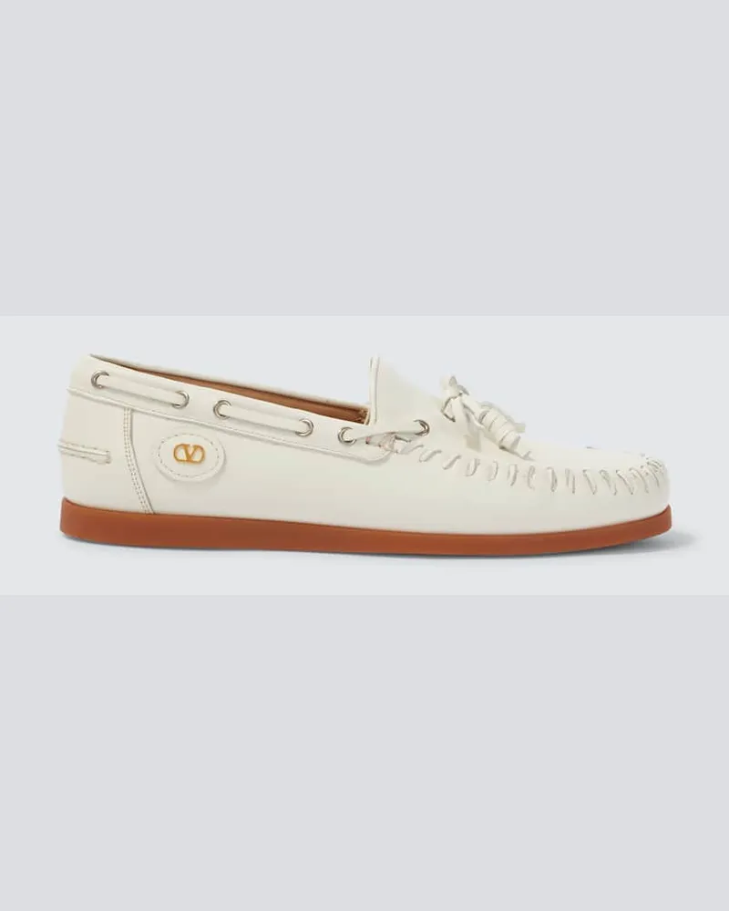 Valentino Garavani Segelschuhe aus Leder Weiß