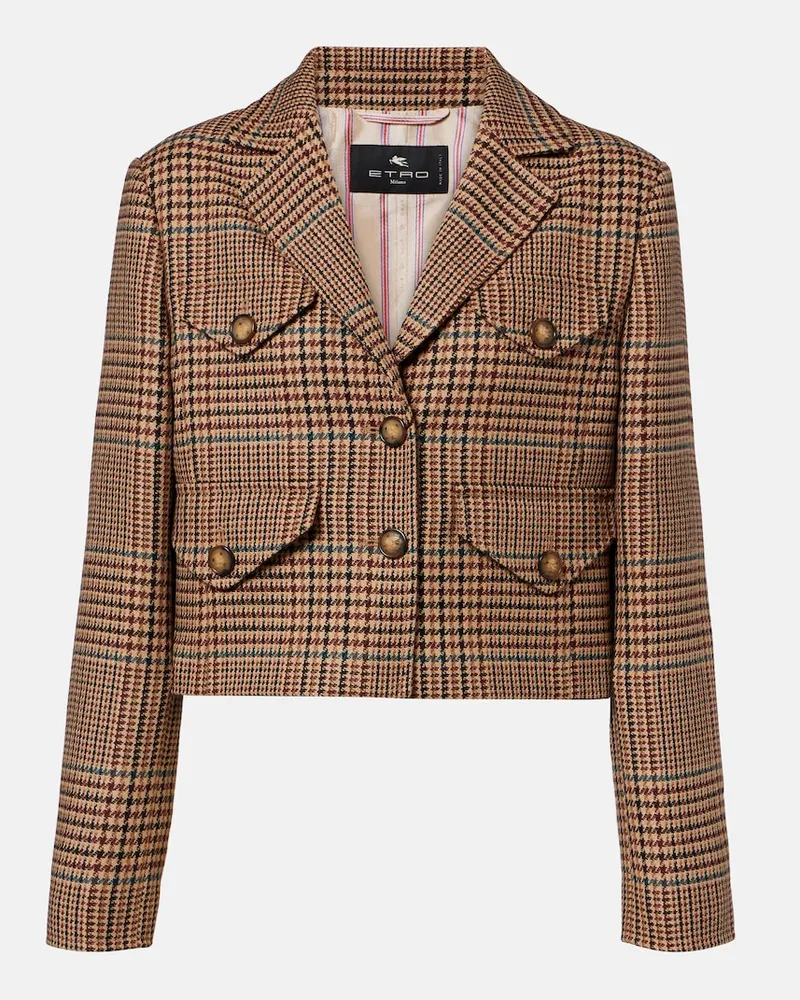 Etro Cropped-Blazer aus Wolle Braun