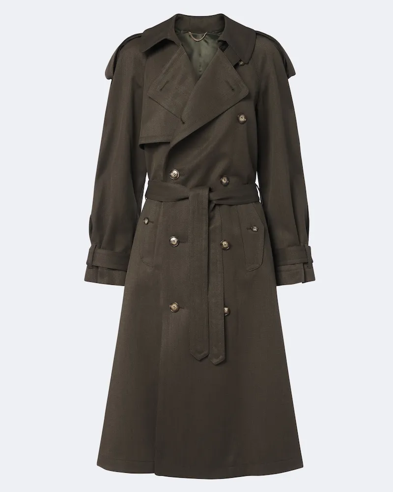 Victoria Beckham Trenchcoat Esmee aus Schurwolle Grün