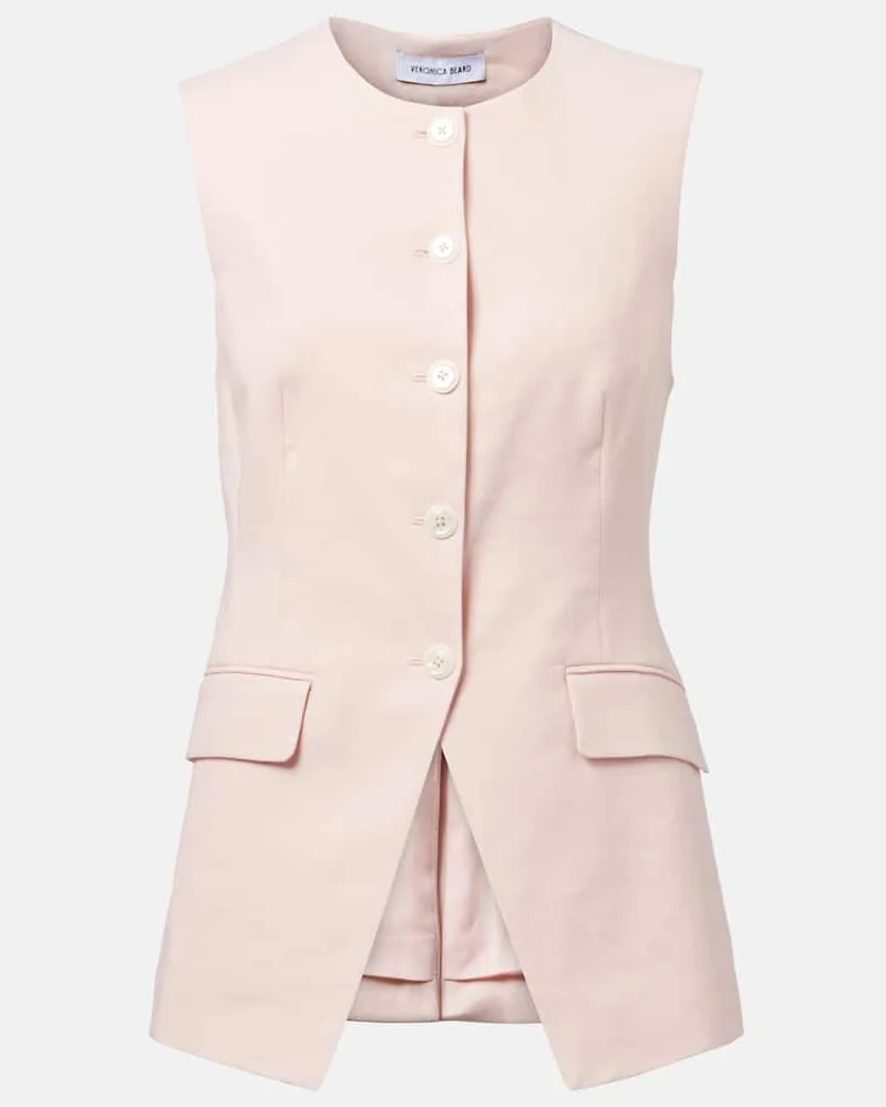 Veronica Beard Weste Lois aus einem Leinengemisch Pink