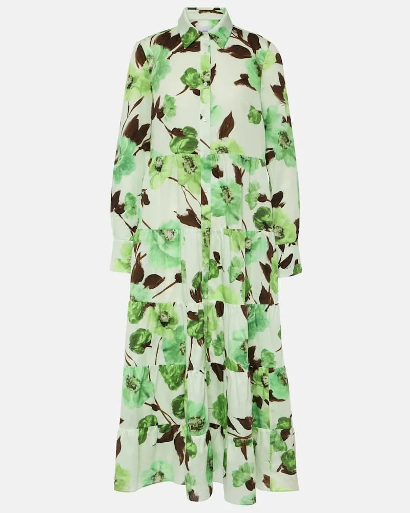 Erdem Hemdblusenkleid aus Baumwolle Grün