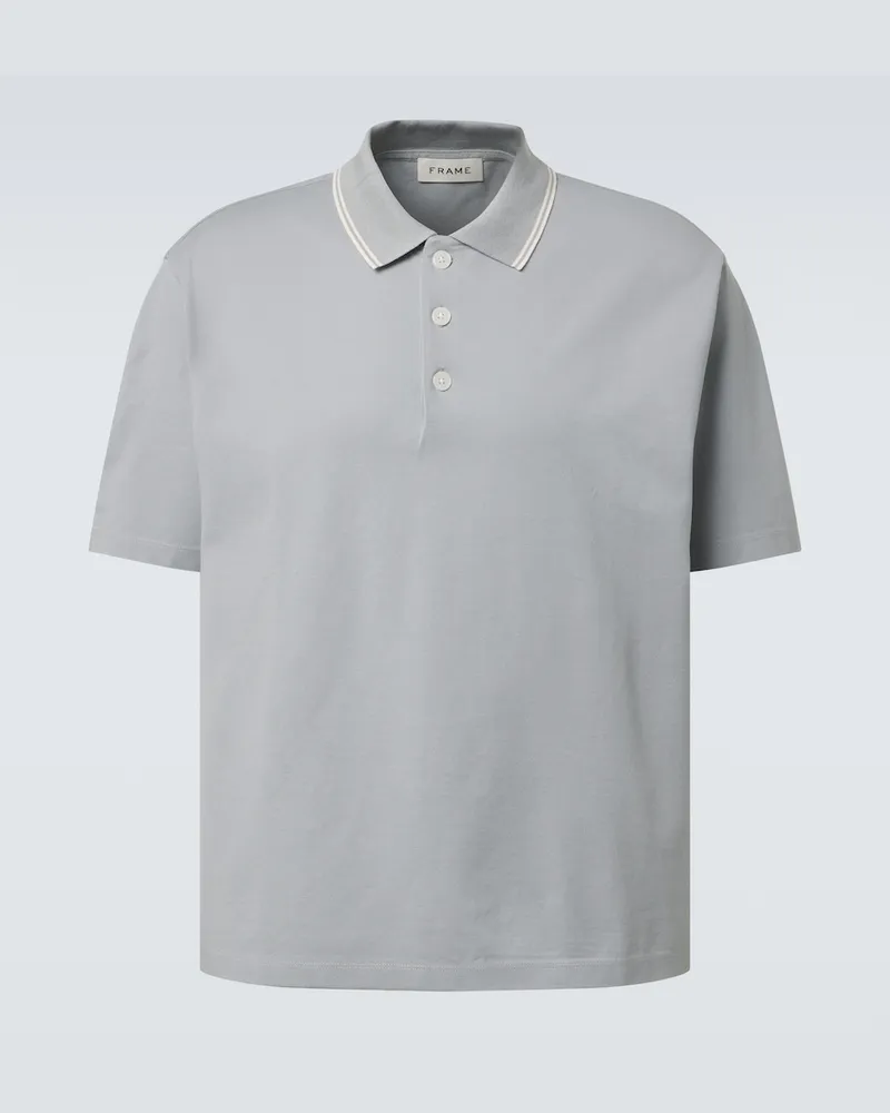 Frame Denim Polohemd aus Baumwoll-Piqué Blau
