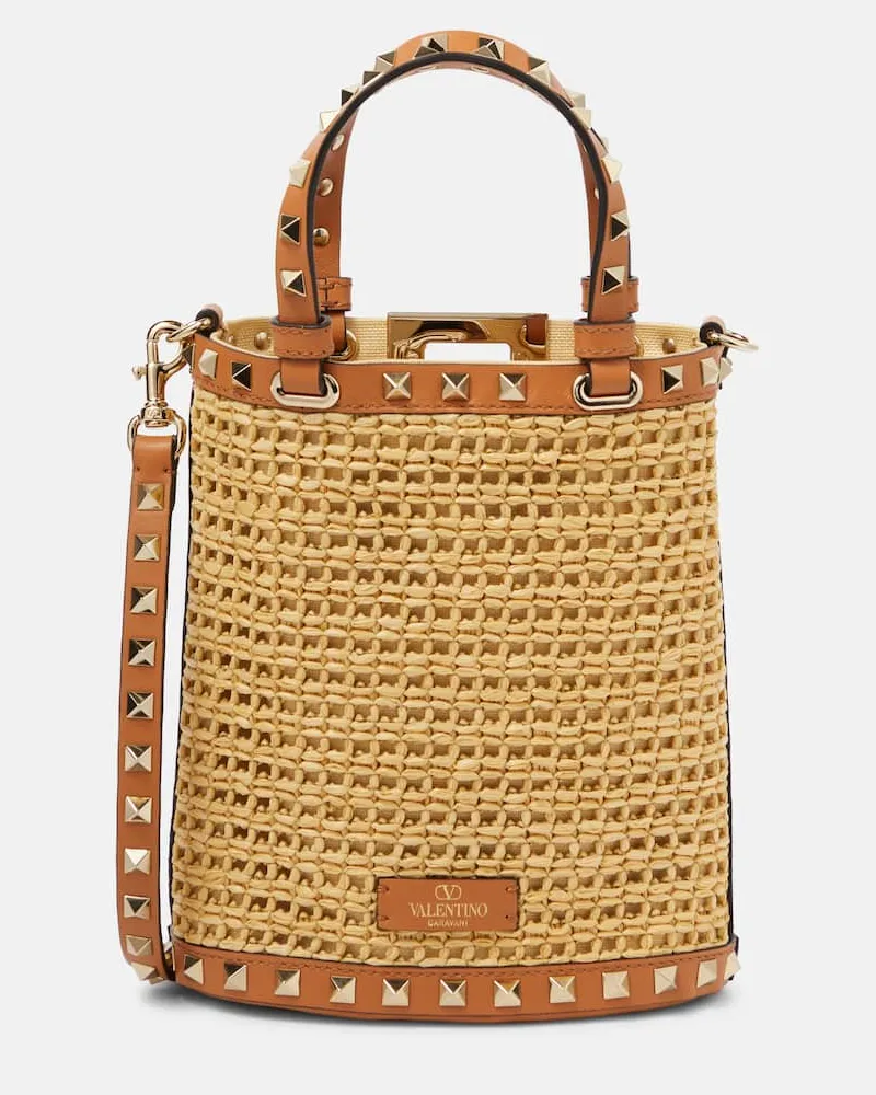 Valentino Garavani Bucket Bag Rockstud Mini Nude