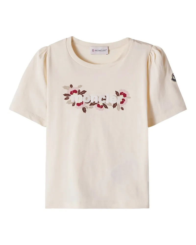 Moncler T-Shirt aus Baumwoll-Jersey Beige