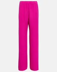 Valentino Garavani High-Rise-Palazzo-Hose aus Seide Pink