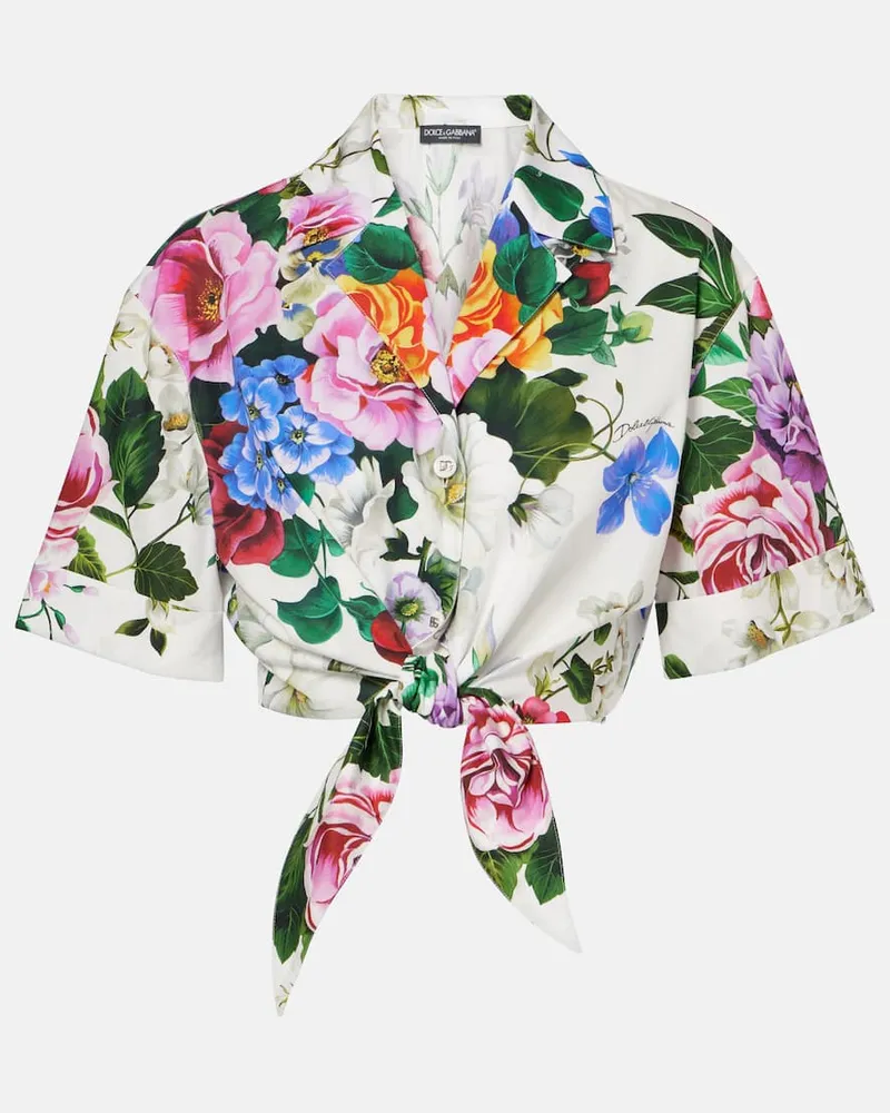 Dolce & Gabbana Cropped-Hemd aus Baumwolle Weiß