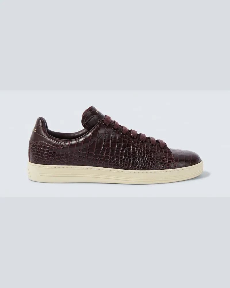 Tom Ford Sneakers Warwick aus Leder Burgunderrot