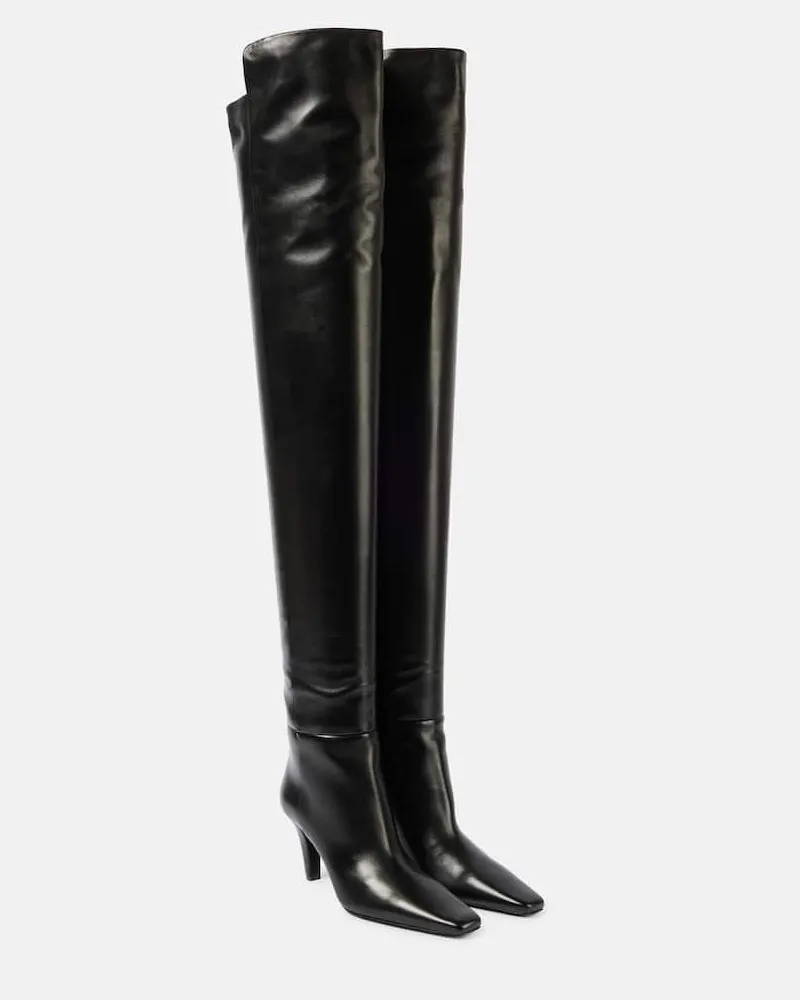 Saint Laurent Overknee-Stiefel Jill 75 aus Leder Schwarz