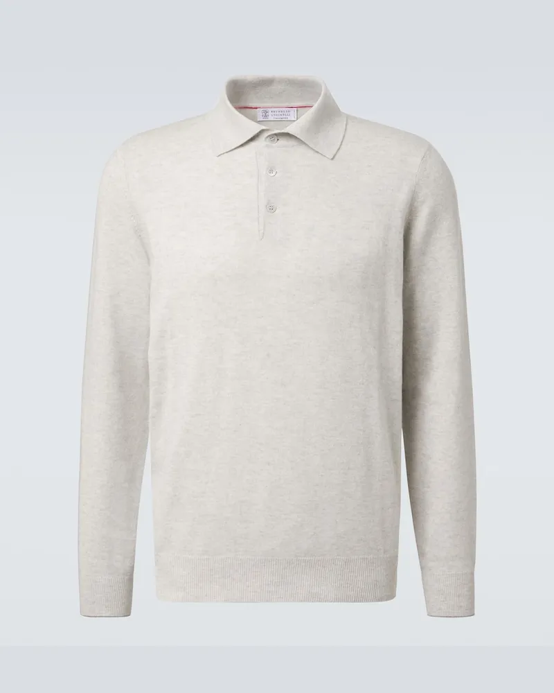 Brunello Cucinelli Polopullover aus Kaschmir Grau