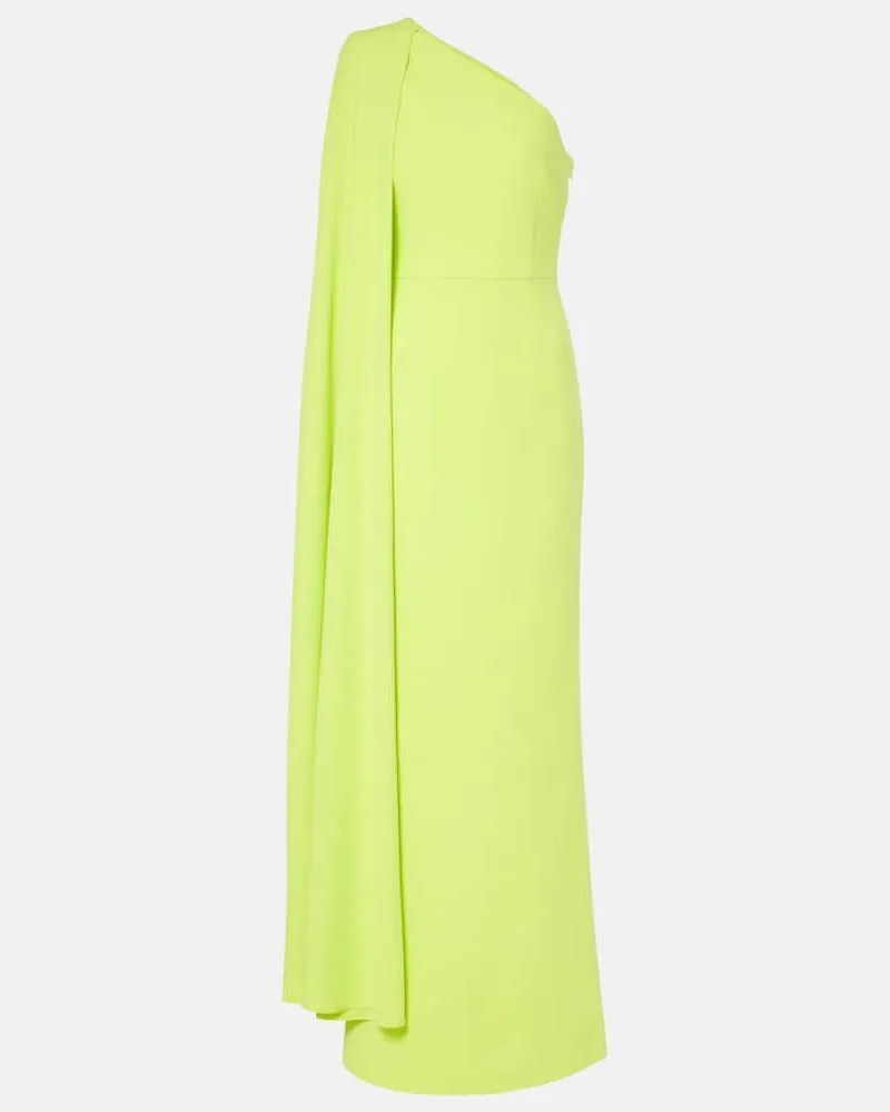Rebecca Vallance One-Shoulder-Robe Aria aus Crêpe Gelb