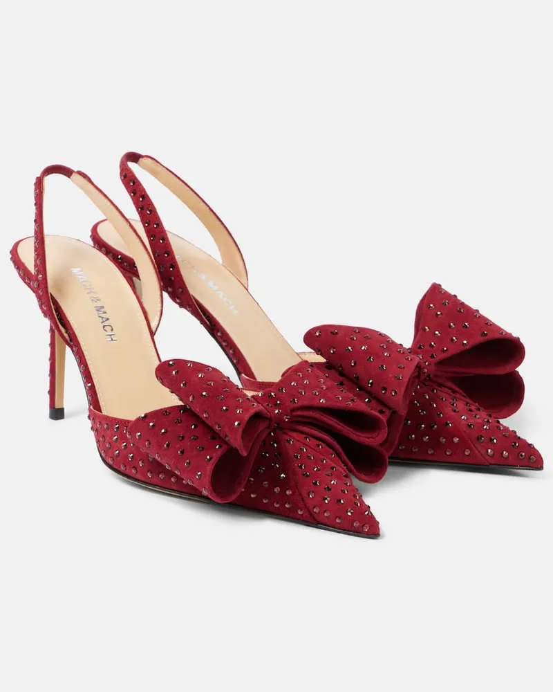 Mach & Mach Slingback-Pumps Le Cadeau 85 aus Veloursleder Rot