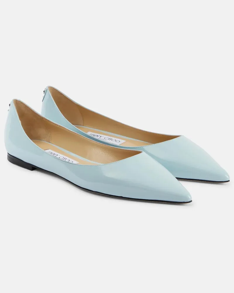 Jimmy Choo Ballerinas Love aus Lackleder Blau