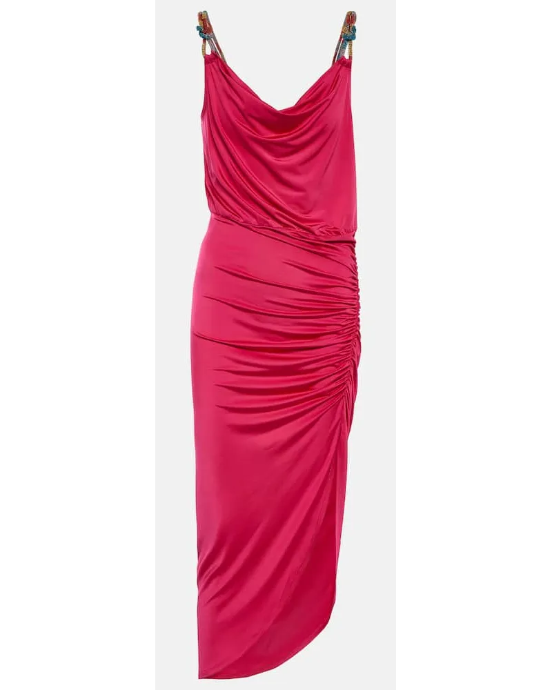 Veronica Beard Midikleid Biava mit Perlen Pink