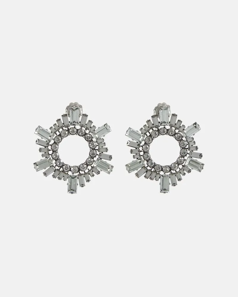 Amina Muaddi Ohrringe Begum Mini mit Kristallen Silber