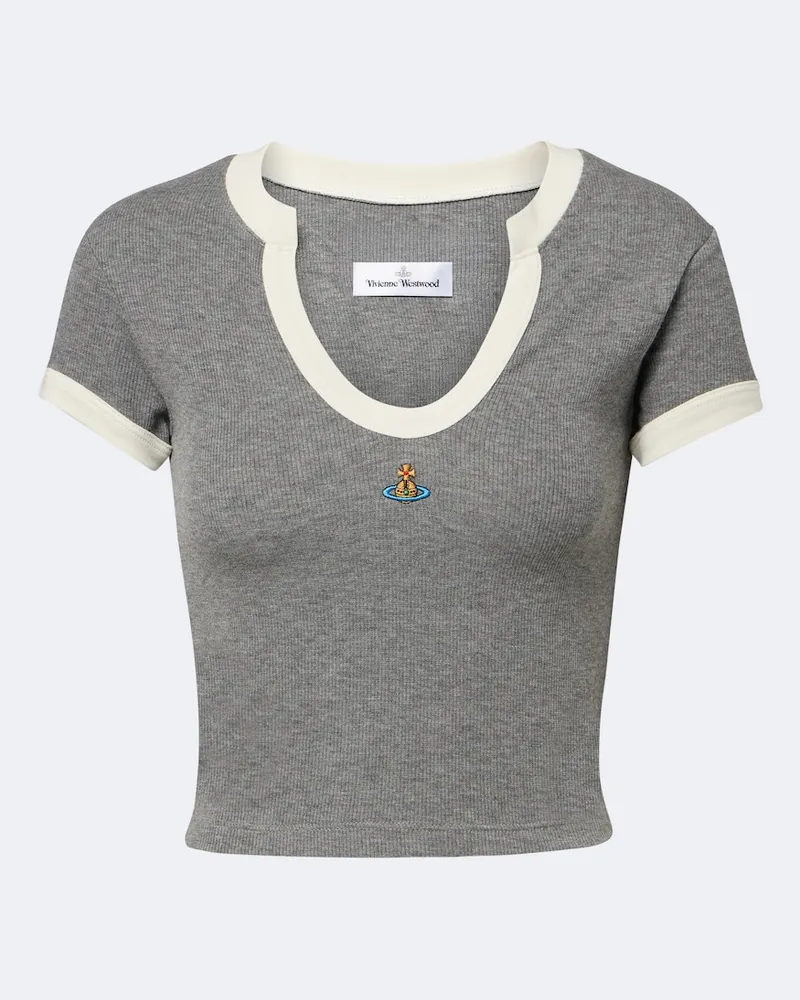 Vivienne Westwood Baby T-Shirt Lima aus Rippstrick Grau