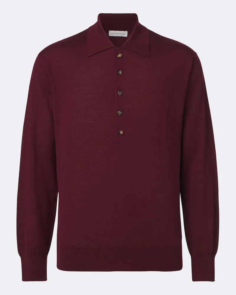 Dries van Noten Polopullover aus Wolle Rot
