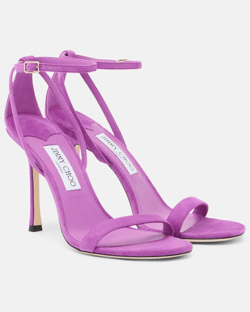 Jimmy Choo Sandalen Moza aus Veloursleder Violett