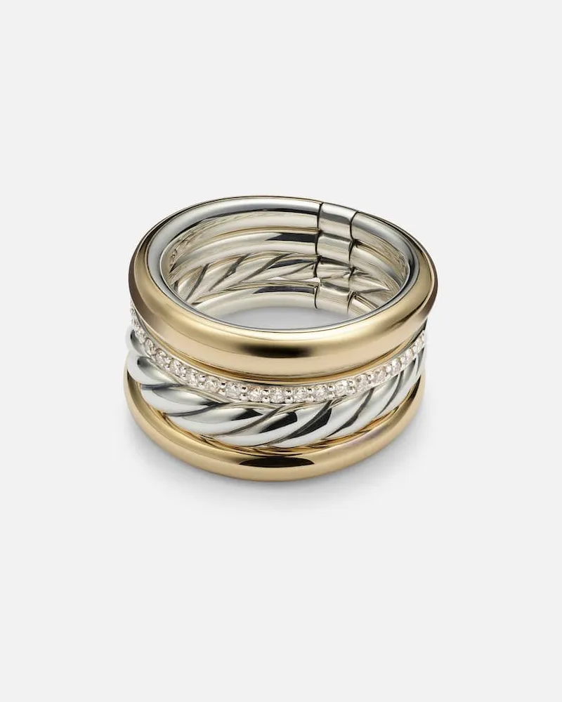 David Yurman Ring DY Mercer® aus 18kt Gelbgold und Sterlingsilber mit Diamanten Gold