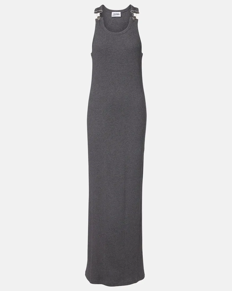Jean Paul Gaultier Maxikleid aus Baumwoll-Jersey Grau