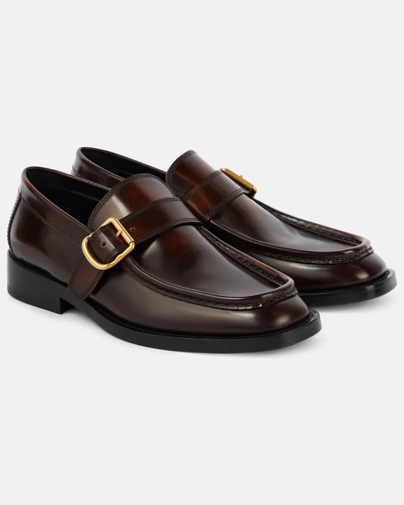 Dries van Noten Monkstrap-Schuhe aus Leder Braun