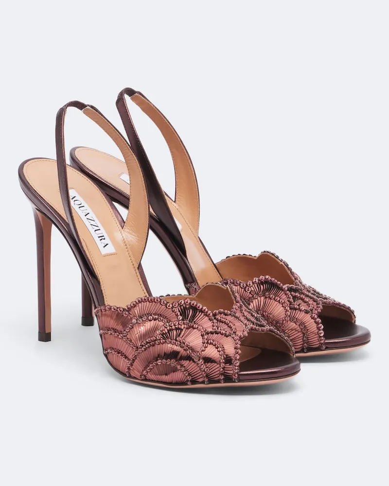 Aquazzura Verzierte Sandalen Ce Soir aus Leder Rosa