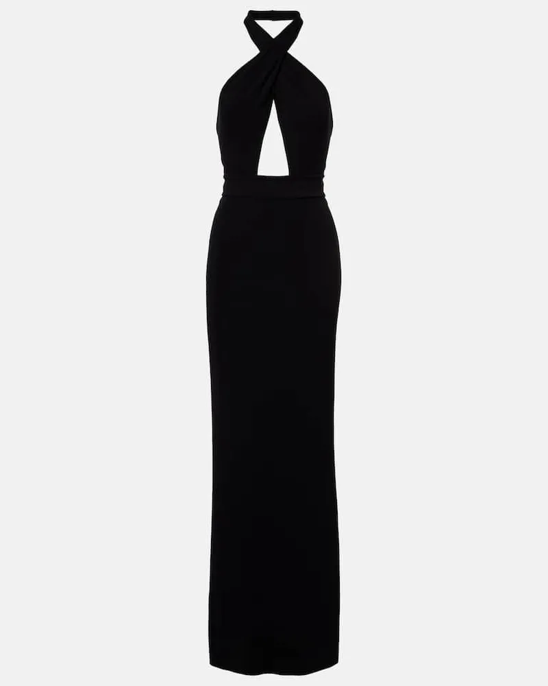 Nili Lotan Robe Lita aus Jersey Schwarz