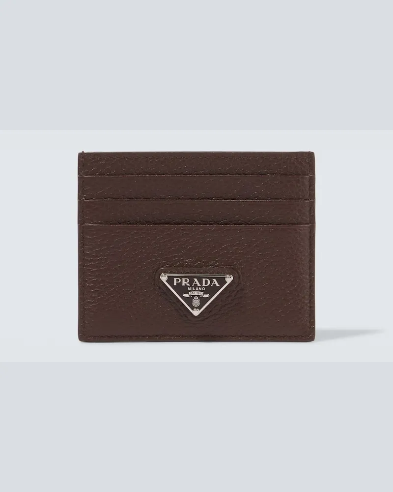 Prada Kartenetui aus Leder Braun