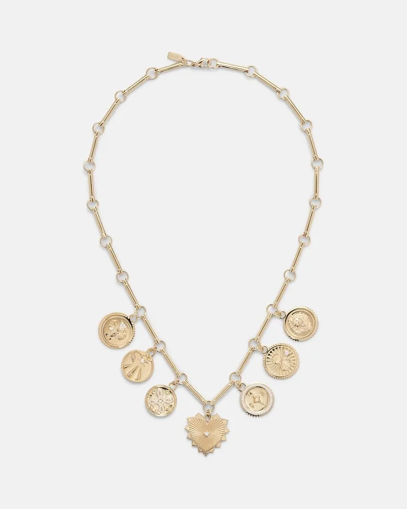 FOUNDRAE Halskette Love aus 18kt Gelbgold mit Diamanten Gold
