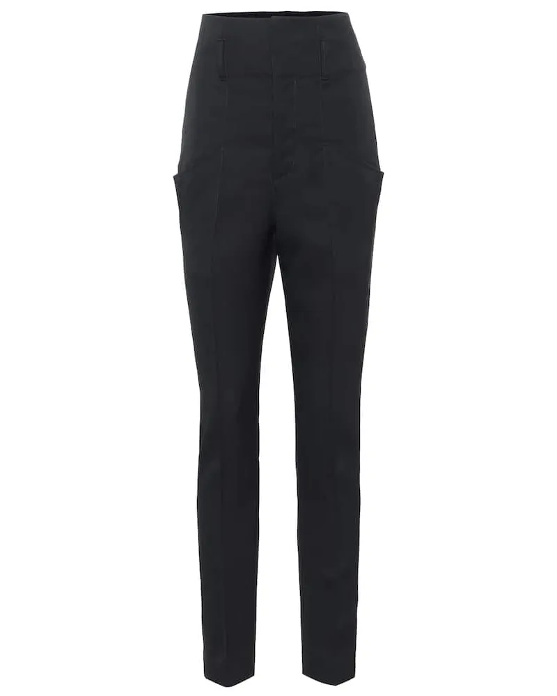 Isabel Marant High-Rise-Hose Padme aus Wolle Schwarz
