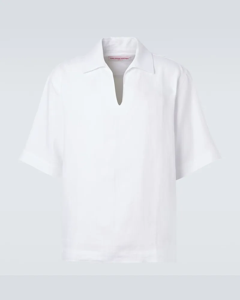 Orlebar Brown Hemd Vincent aus Leinen Weiß