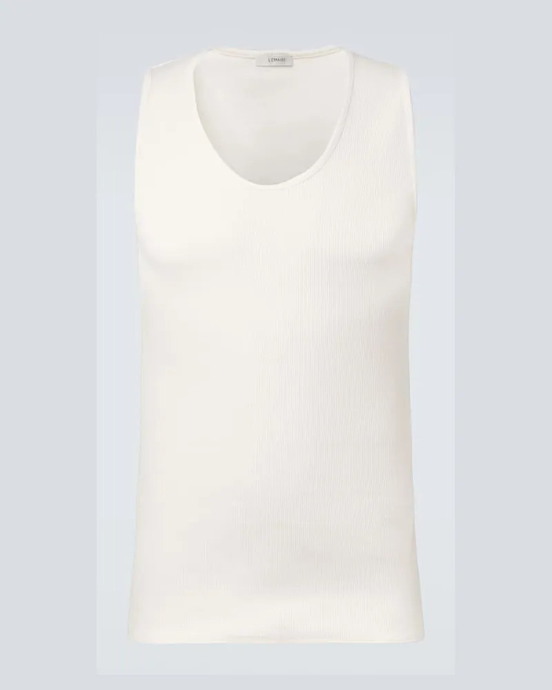 Christophe Lemaire Top aus Baumwolle und Leinen Weiß