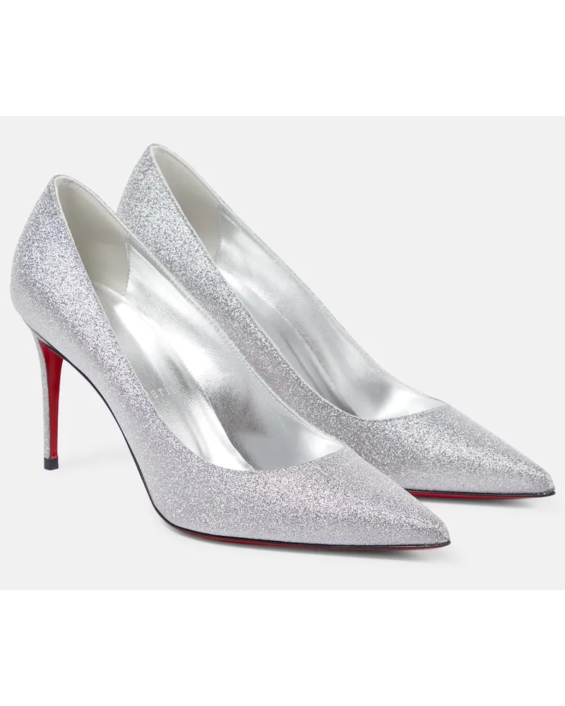 Christian Louboutin Pumps Kate 85 aus Leder Silber