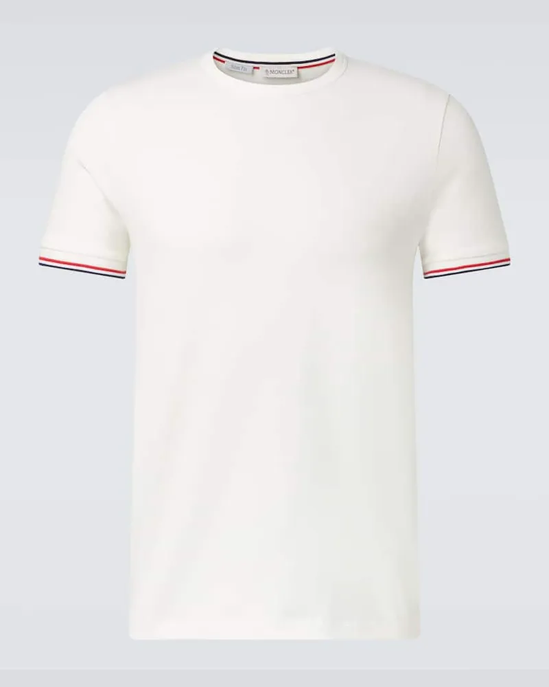 Moncler T-Shirt aus Baumwoll-Jersey Weiß
