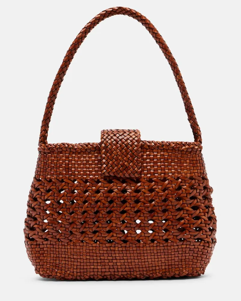 RIXO Schultertasche aus Leder Braun