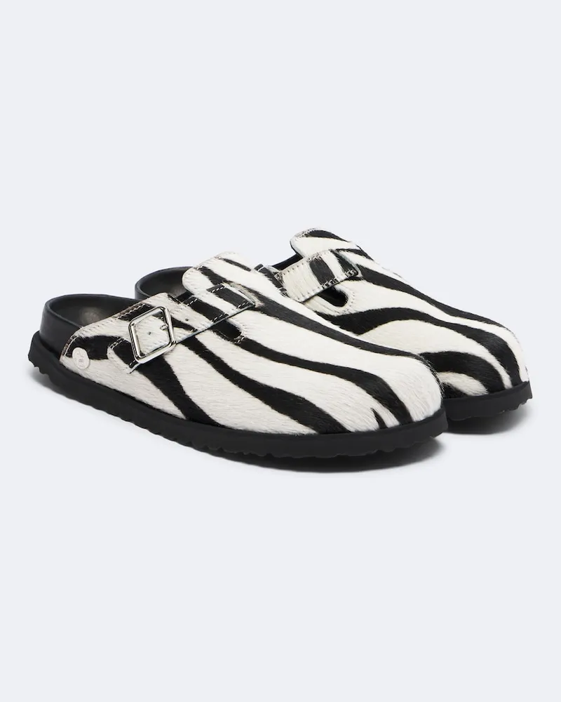 Birkenstock Clogs Boston aus Kalbshaar Schwarz