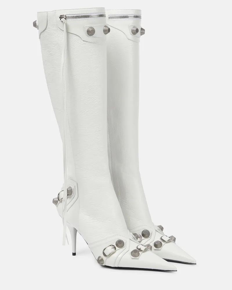 Balenciaga Stiefel Cagole aus Leder Weiß