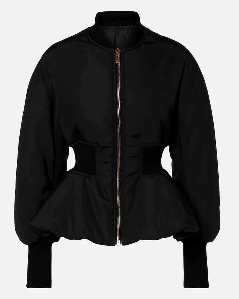 Alaïa Alaïa Bomberjacke aus Satin Schwarz