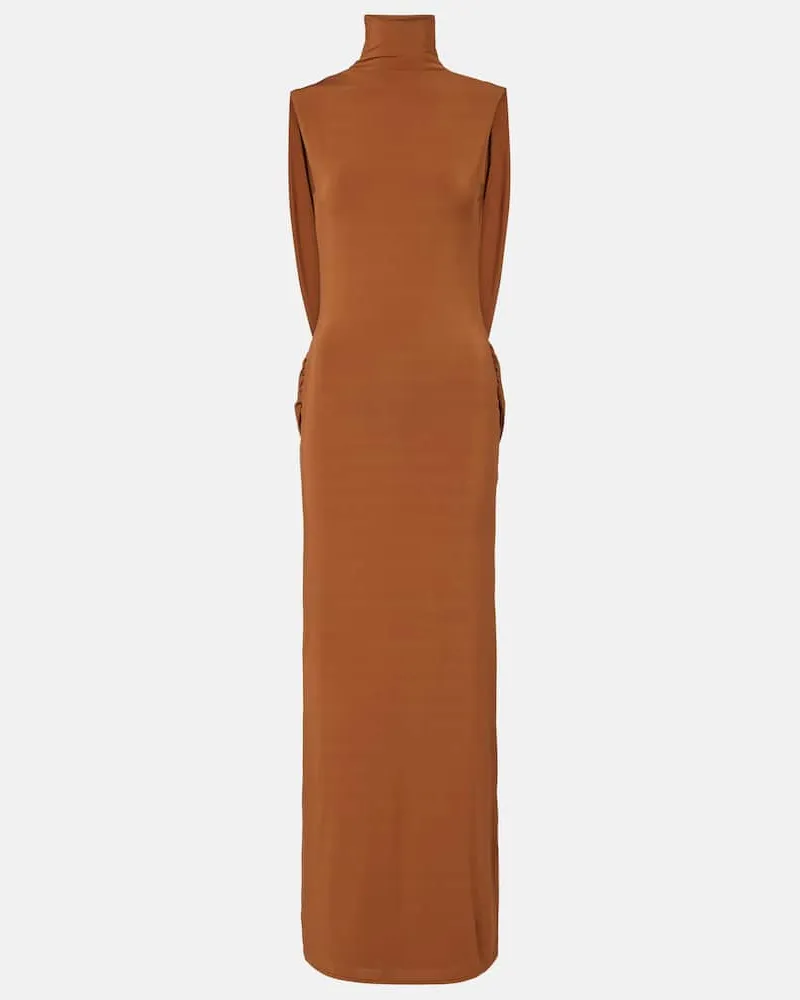 Nina Ricci Maxikleid aus Jersey Braun