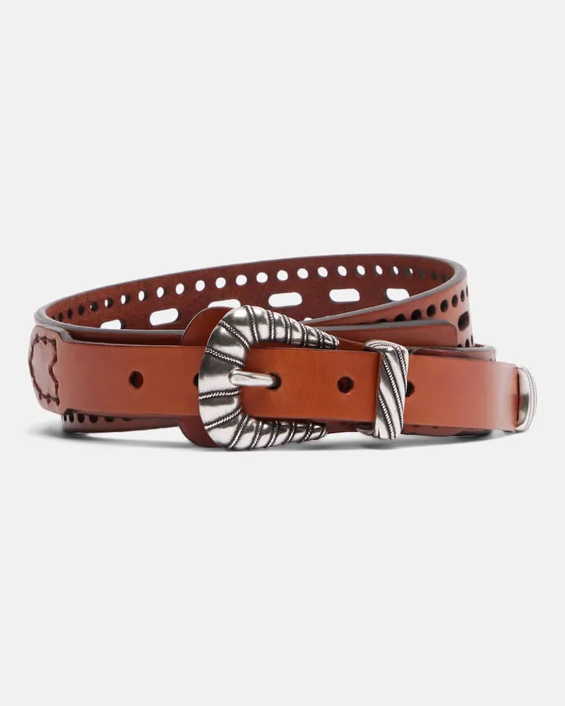 Etro Gürtel Western aus Leder Braun