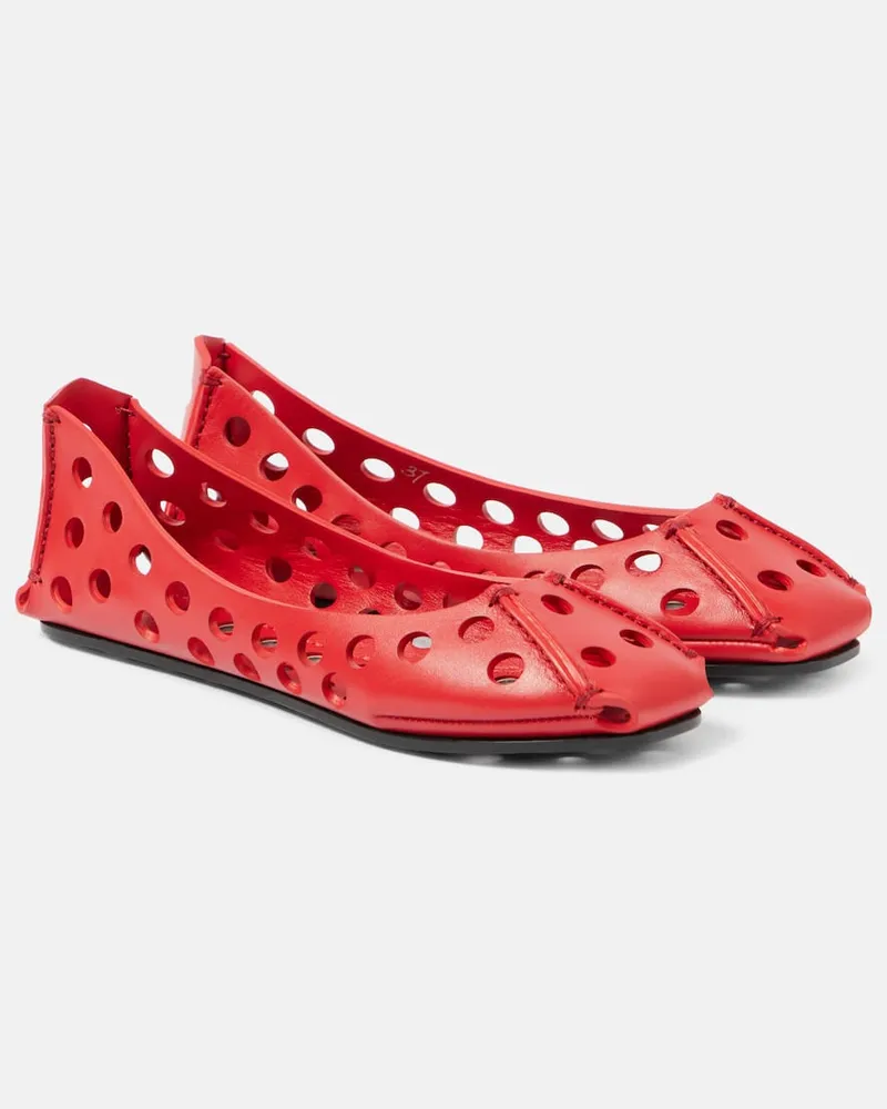 Alaïa Alaïa Ballerinas Perfo aus Leder Rot