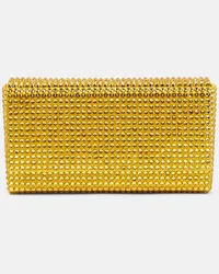 Amina Muaddi Clutch Paloma Micro aus Satin Gelb