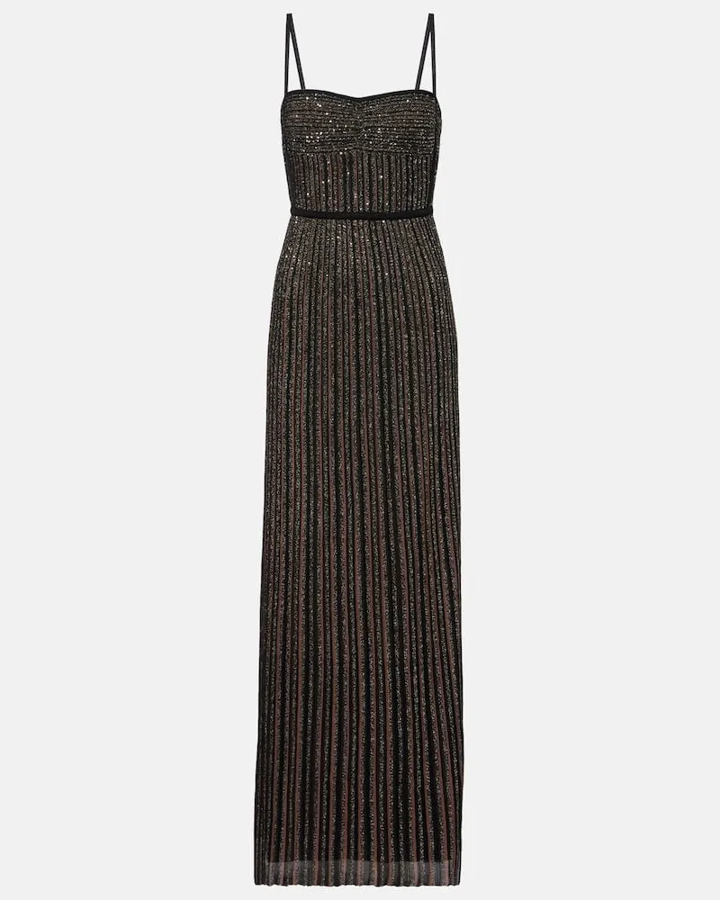 Missoni Maxikleid aus Strick mit Pailletten Braun