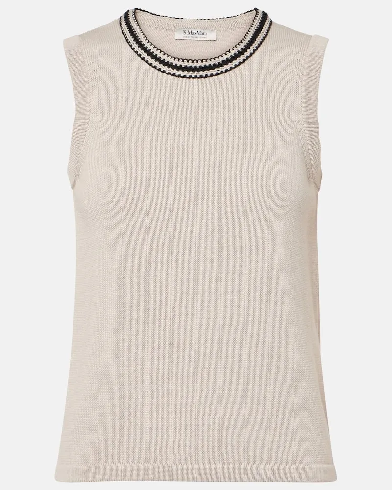 Max Mara Top Udine aus Baumwolle Beige