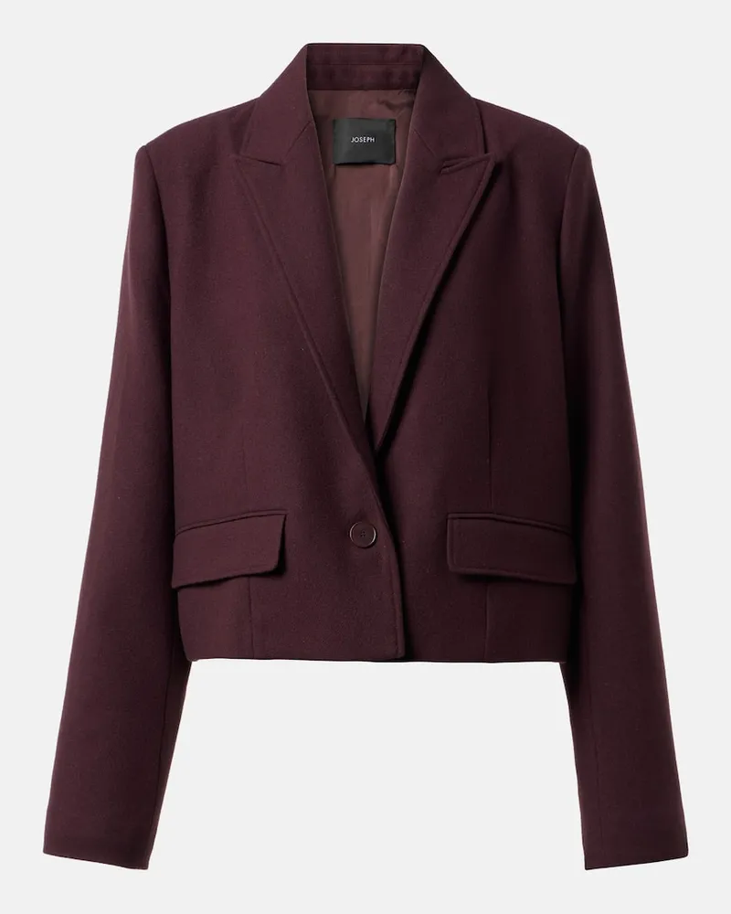 Joseph Cropped-Jacke aus Wolle Burgunderrot