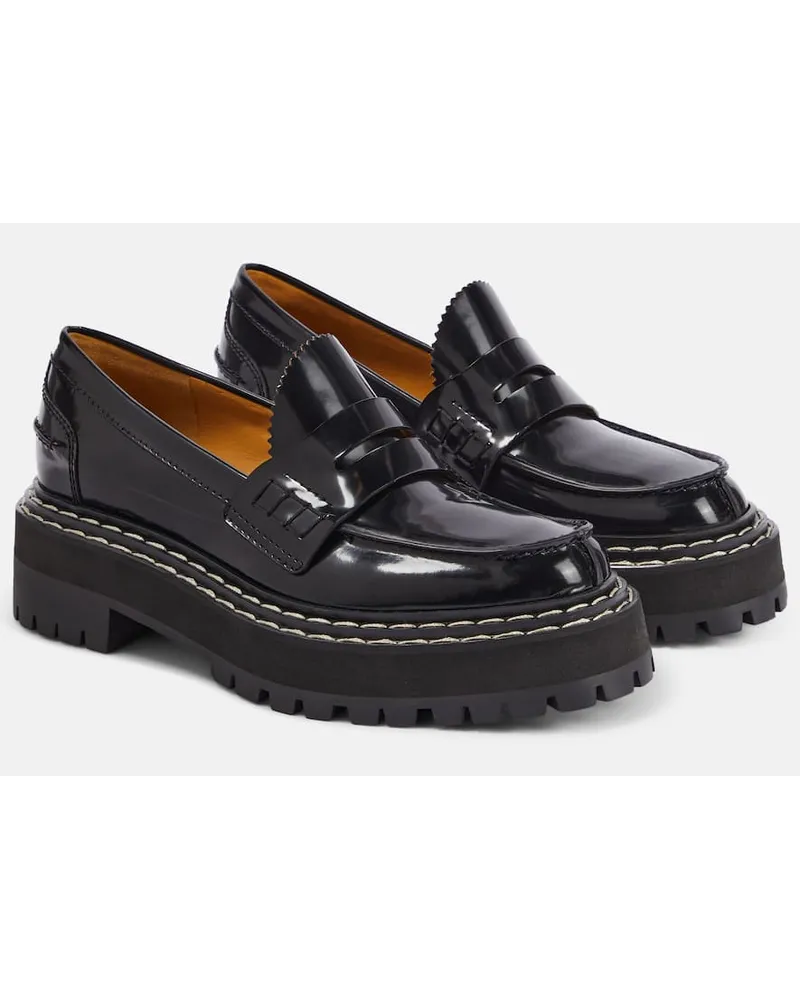 Proenza Schouler Loafers aus Lackleder Schwarz