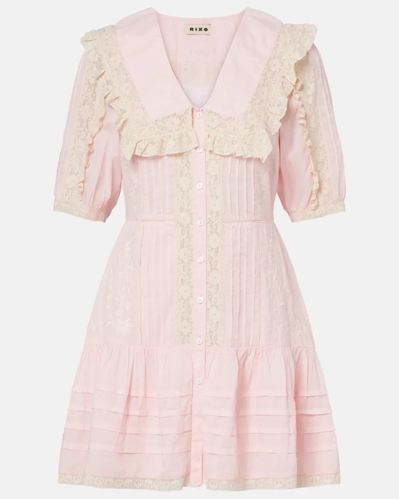 RIXO Minikleid Dove aus Baumwoll-Voile Rosa