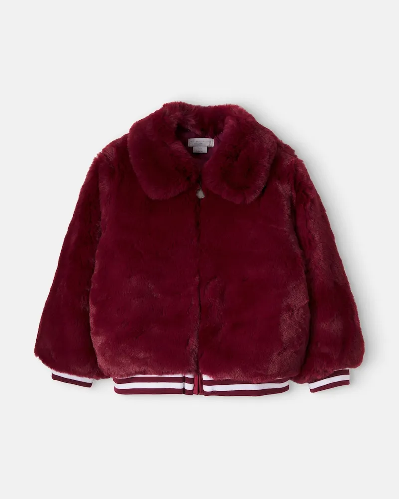 Stella McCartney Kids Mantel aus Teddy Burgunderrot