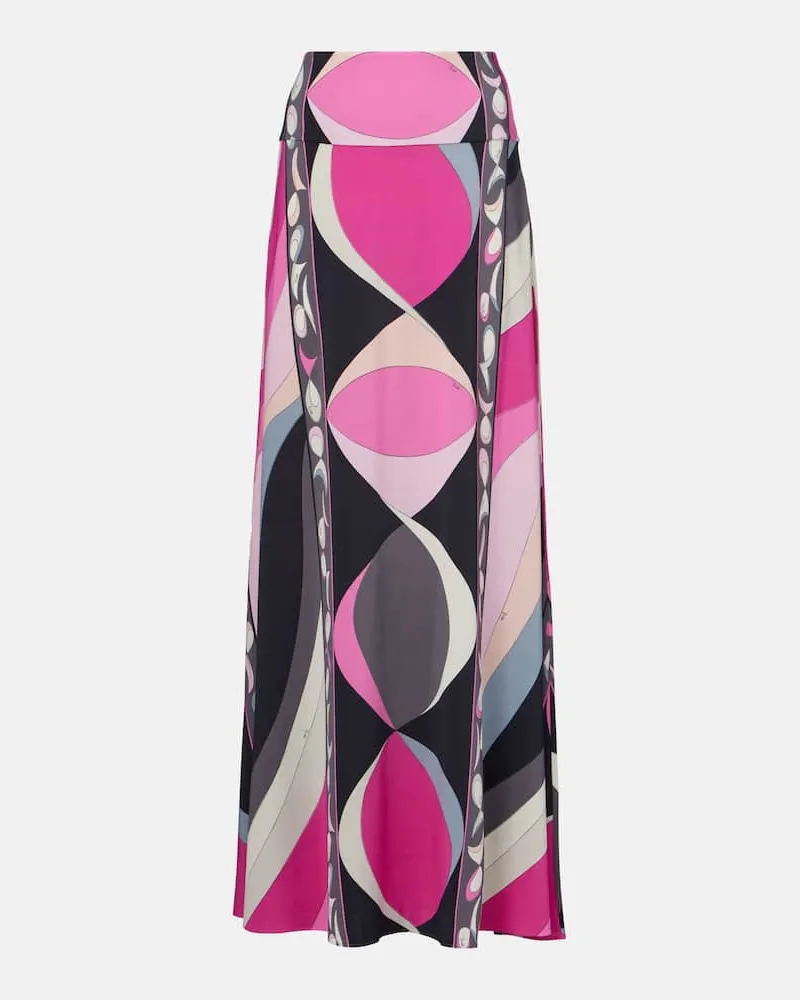 Emilio Pucci Maxirock Marmo aus Satin Schwarz