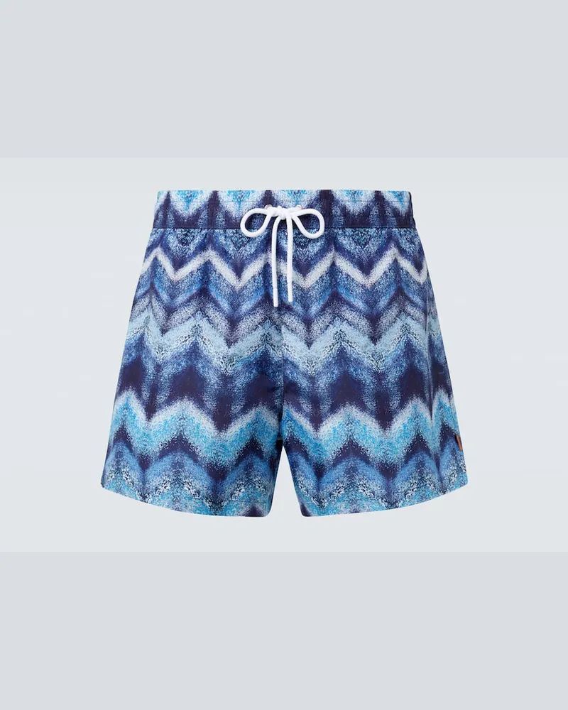 Missoni Bedruckte Badeshorts Blau
