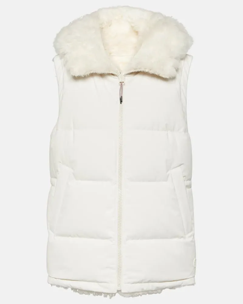 Yves Salomon Wendbare Daunenweste mit Shearling Weiß